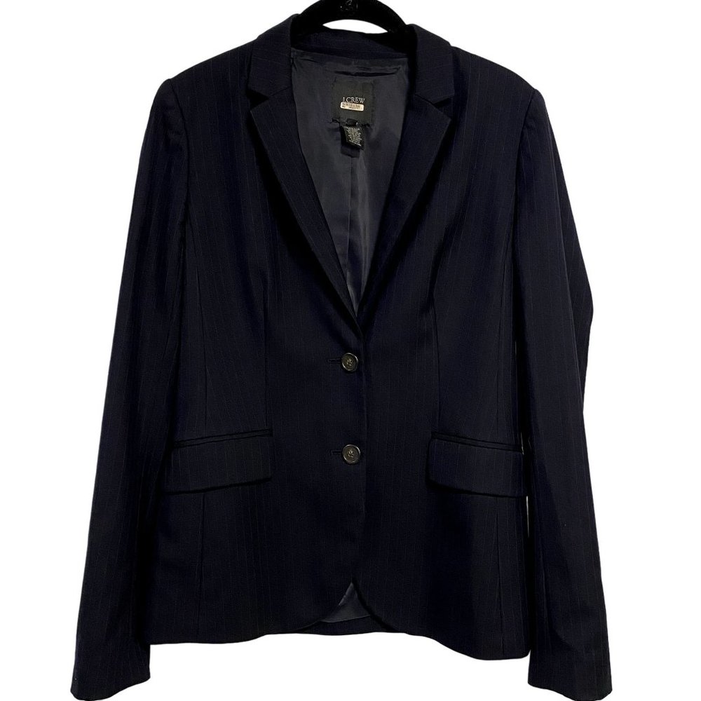 J. Crew Navy‎ Blue Pinstripe Wool Double Button Blazer Size 4T